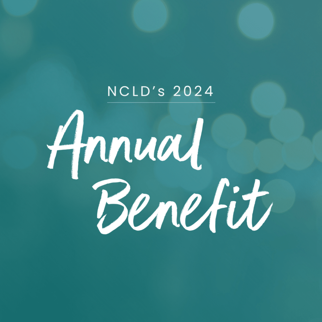 Annual Benefit Logo on Teal Background with Lights